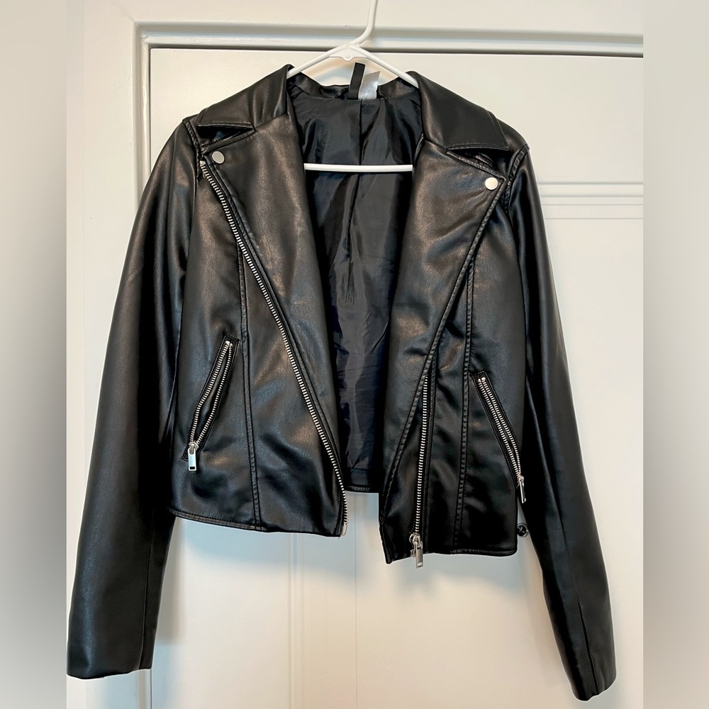 Faux Leather - Black Biker Jacket